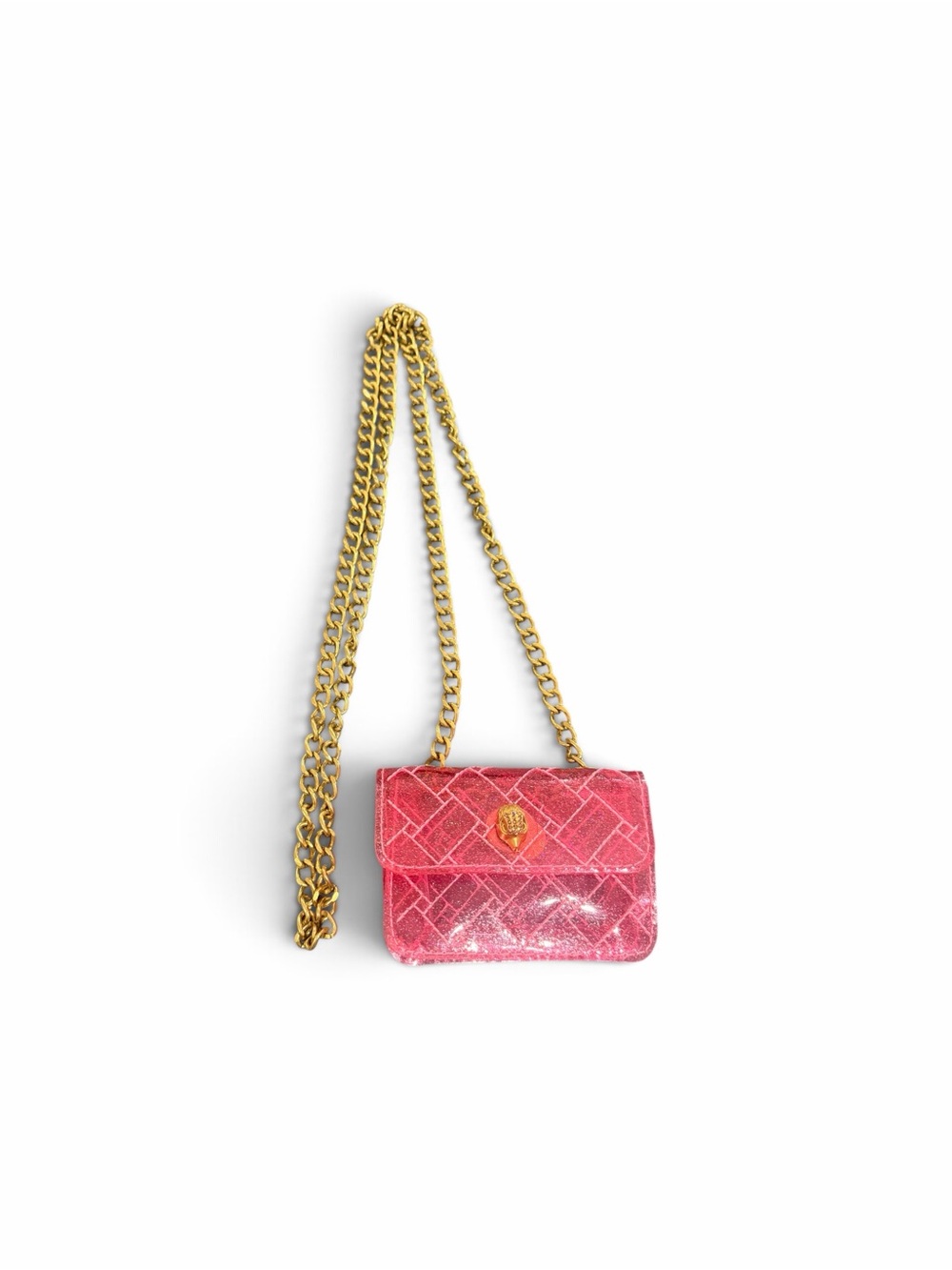 Gold-Chain Pink Crossbody Bag